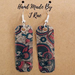 Hand Made By J Rae Lady and Leaves Earrings,  Style E 1061